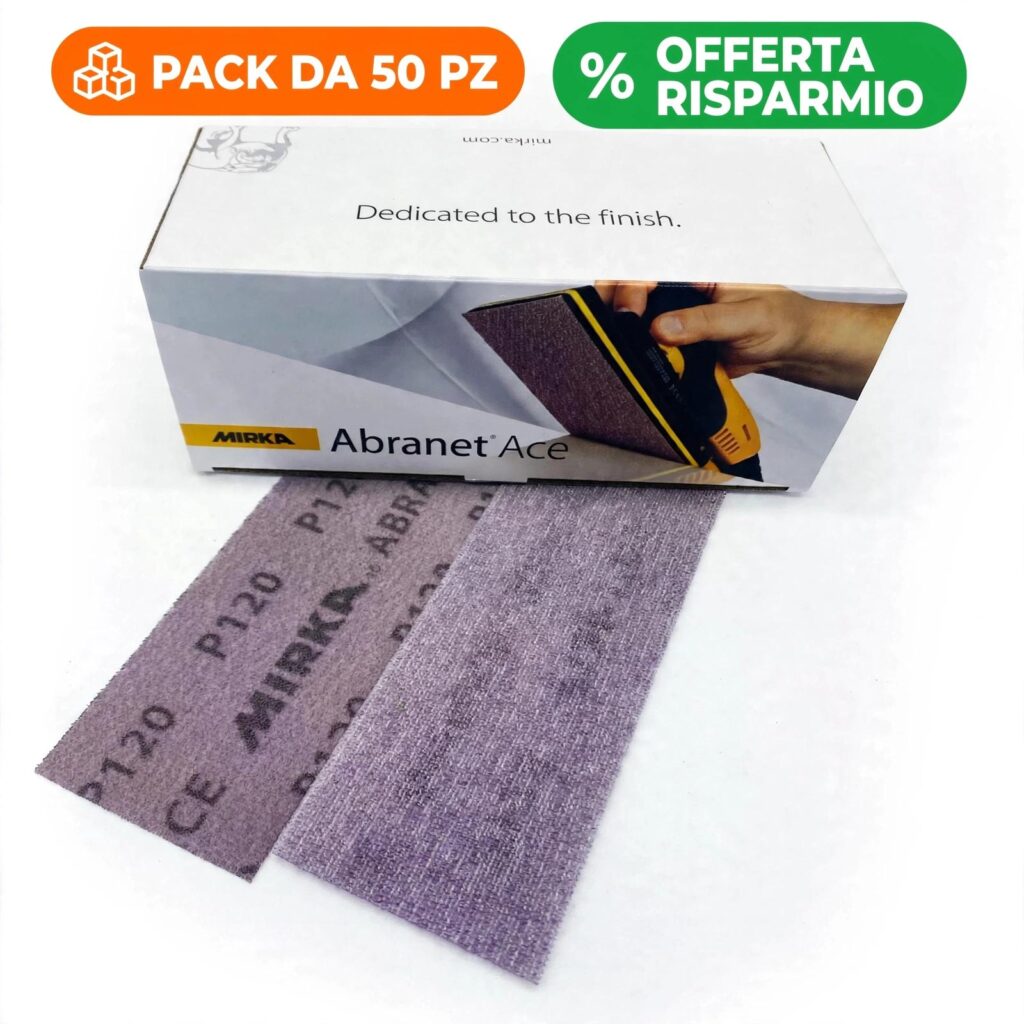 Mirka Abranet Ace Strisce Abrasive 70X198Mm Pz. 50 Grana 180
