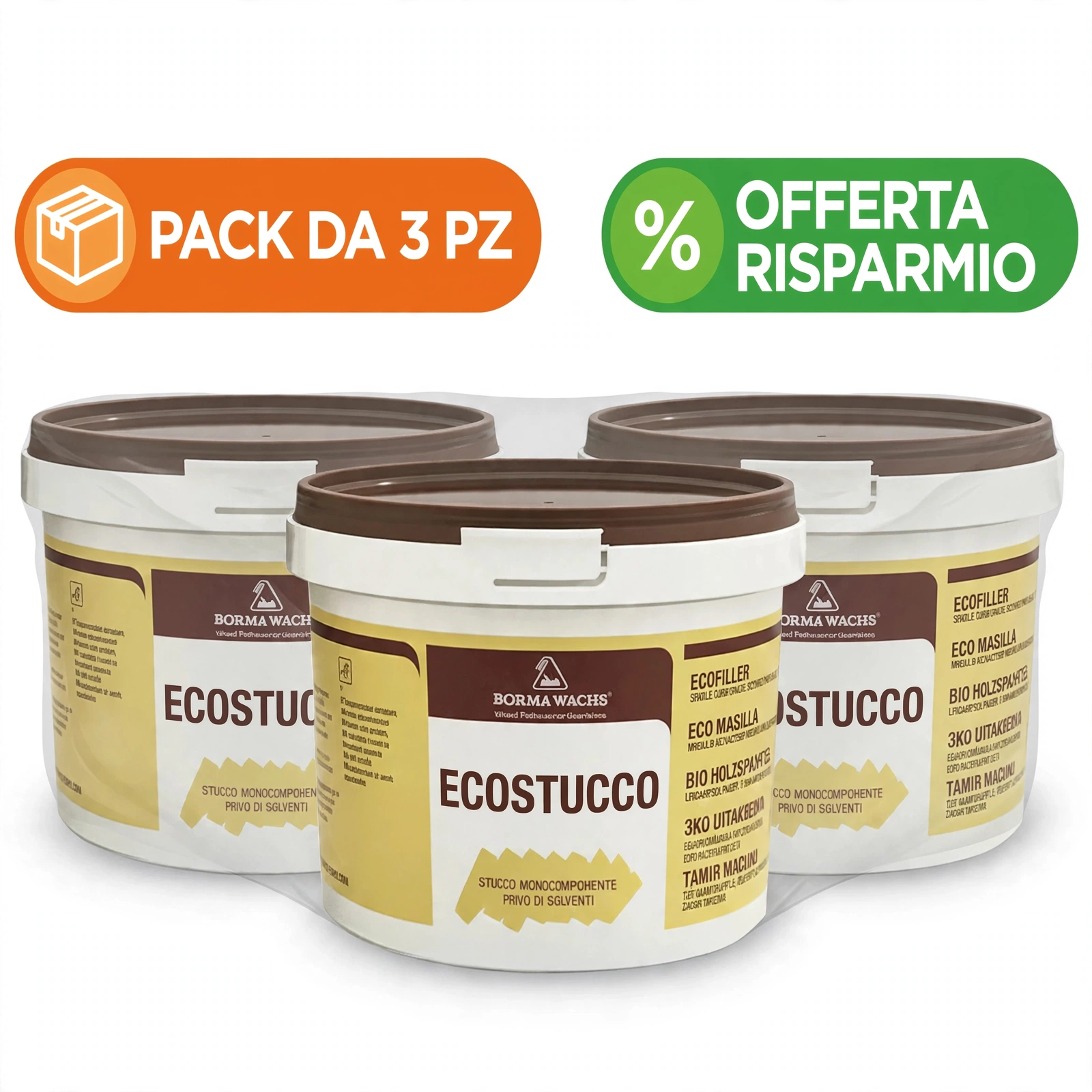 Pack 3 Ecostucco Castagno Cod.49 500Gr