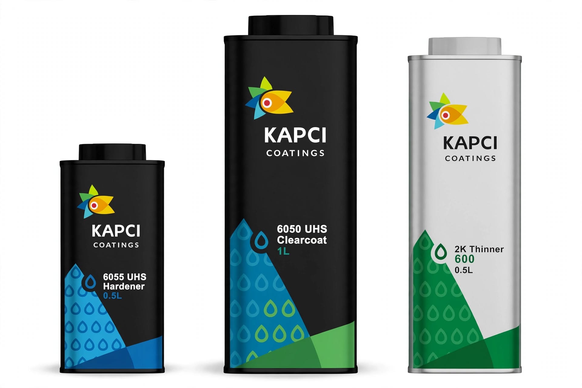KIT Trasparente UHS Kapci 6050 1L + Catalizzatore 6055 0.5L + Diluente 600 0.5L