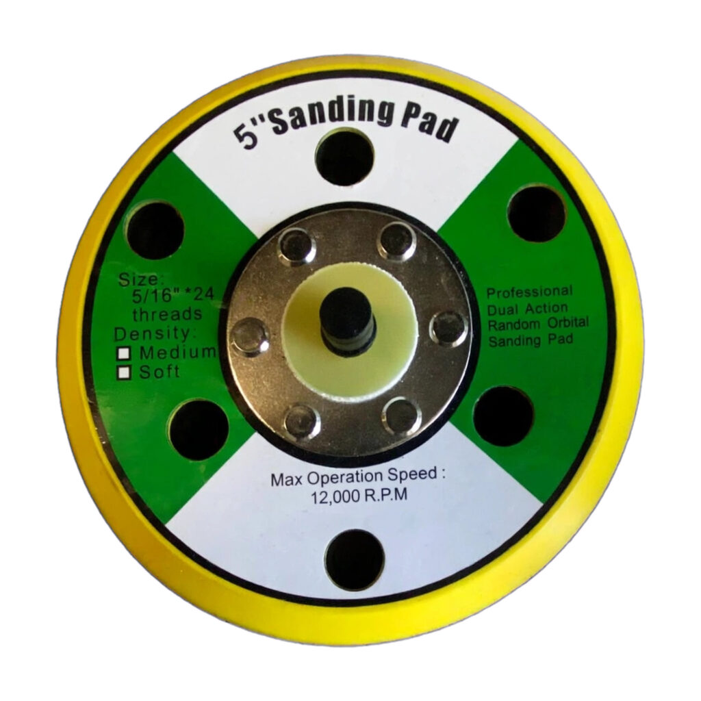 Platorello 5" 125mm 5/16"x24 - 7 Fori - Velcro - Per Levigatrice Rotorbitale DA - Max 12.000 RPM