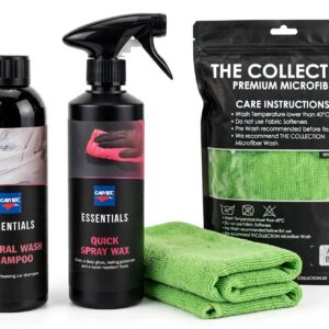 Kit Pulizia Auto Cartec Essentials Shampoo + Cera Spray + Panno Aqua Big